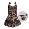 thumbnail image 5 of Xixirimido Retro Mushroom Floral Print Girls One Piece Swimsuits Sleeveless Swim Dress for Girls Skirted Bathing Suit Hawaiian Skirt Swimwear UPF 50+ Sun Protection, 10-11 Years, 5 of 7