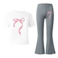 thumbnail image 5 of G`irls Clothes 2 Piece Cute Butterfly T-shirt & Flared Pants/Cargo Pants Spring Outfits for Teen G`irls 5-14Y, 5 of 5