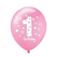 thumbnail image 3 of KAKOWELY 15 globos de látex de 12 pulgadas, globos inflables impresos para baby shower, fiesta de cumpleaños de 1 año (rosa y dorado, con un rollo de cinta de color aleatorio)., 3 of 4