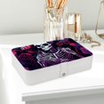 thumbnail image 6 of Skeleton Elegant PU Leather Jewelry Box with Removable Compartment and Earring Holder - Decorative Storage Box - Portable, 6 of 6