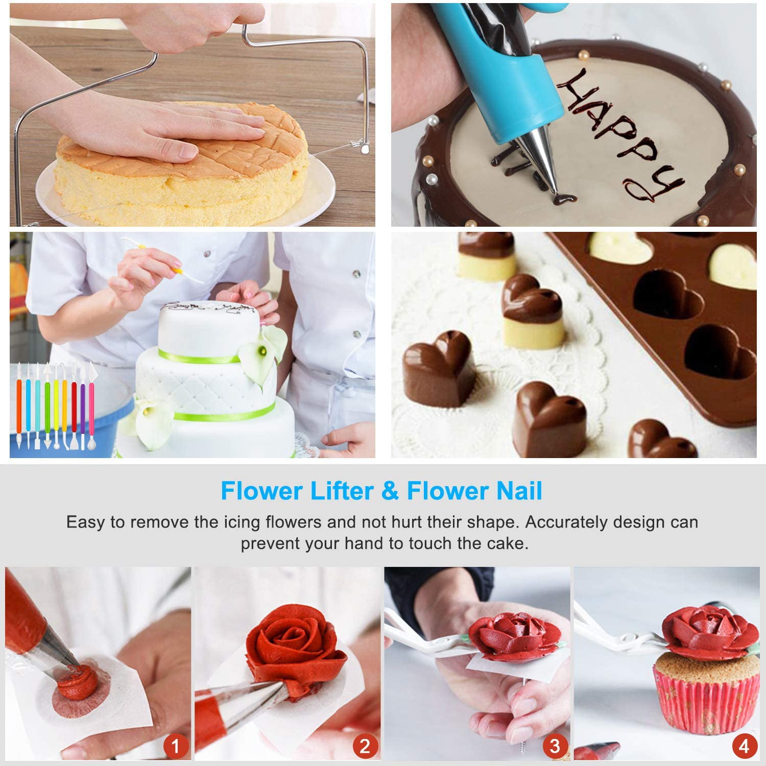 Details about   Cake Decorating Supplies Kit Beginners Cupcake Making DIY Baking Tool 114 Piece