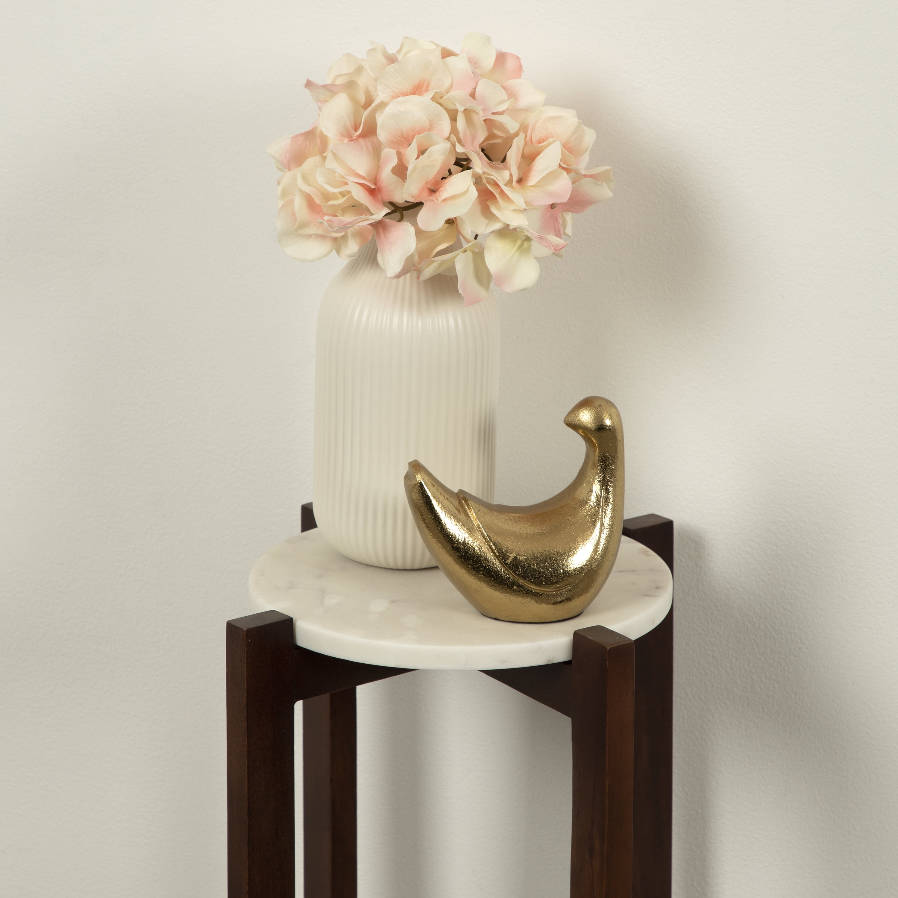 Better Homes & Gardens Ribbed Ceramic Vase, 8.5", Cream
