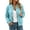 Blue, variant on Womens Plaid Jacket Zip Up Lightweight Bomber Coat Long Sleeve Shacket Spring Fall Outfit Wine S