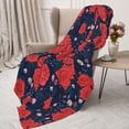 thumbnail image 3 of Disketp Rose Flower Cozy Flannel Fleece Throw Blanket: Has a velvety texture for All Seasons - Perfect for Women, Men, & Kids"60"x50", 3 of 6