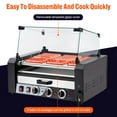 thumbnail image 6 of Hot Dog Roller, 9 Rollers 24 Hot Dogs Capacity 1650W Stainless Sausage Grill Cooker Machine with Removable Oil Drip Tray Dual Temp Control and Glass Hood Cover, Perfect for Commercial and Party, 6 of 7