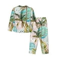 thumbnail image 2 of Disketp Pajamas Set Long Sleeve Sleepwear Womens Button Down Nightwear Pj Sets-Watercolor Palm Tree, 2 of 9