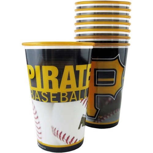 MLB 20 oz Pittsburgh Pirates Plastic Souvenir Cups, 8pk