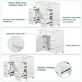 thumbnail image 3 of 36 Inch Bathroom Vanity Cabinet with Sink Top Combo Set, Freestanding Floor Rustic Single Shaker Storage Cabinet with Soft Closing Door and Drawer, White, 3 of 7
