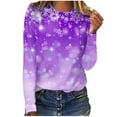 thumbnail image 2 of Aqestyerly Haut de Noël pour Femmes Mode T-Shirt Décontracté à Col Rond à Manches Longues Imprimé Blouse Hauts pour Femmes, 2 of 5