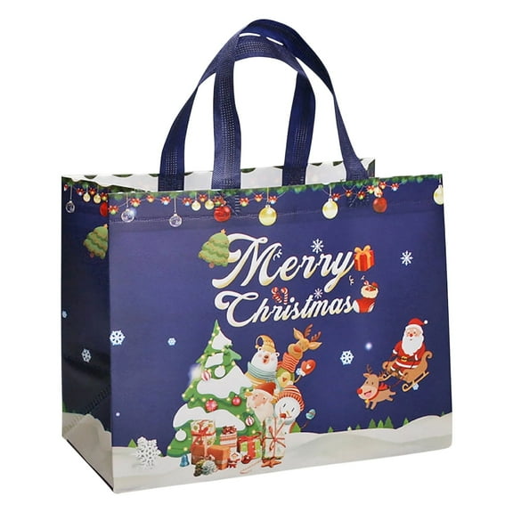 Gnwei Christmas Gift Bags - Non-Woven Reusable Holiday Gift Bags with Handles, Jumbo Xmas Tote Bags for Christmas Party, Gift Wrapping, New Year Favors & Decorations