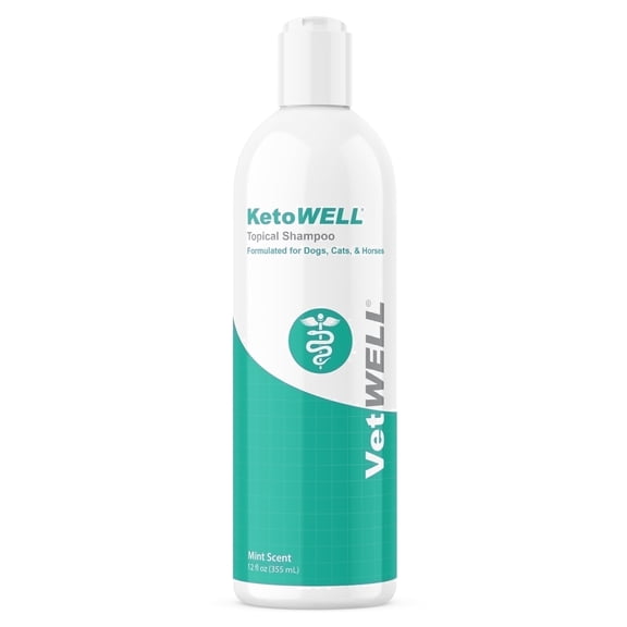 VetWELL Medicated Shampoo for Dogs & Cats, Mint Scent, 12oz Bottle