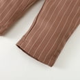 thumbnail image 3 of Kucnuzki Toddler Baby Boys Pant Sets 3-4T Baby Boys Outfits Long Sleeves Solid Color Tops Striped Pants 2pcs Fall Clothes Brown, 3 of 9