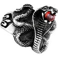 thumbnail image 2 of MasteelfCA Snake Ring Red Gem Ring Titanium Steel Ring Personalized Ring Men Ring Jewelry, 2 of 7