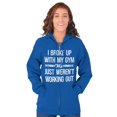 thumbnail image 3 of Broke Up With Gym Fitness Exercise Women Plus Size Zipper Hoodie Brisco Brands 4X, 3 of 5