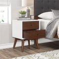 thumbnail image 2 of Pemberly Row Mid-Century Solid Wood 2-drawer Nightstand in White, 2 of 7