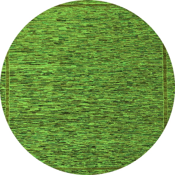 Ahgly Company Indoor Round Abstract Green Modern Area Rugs, 5' Round