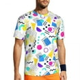 thumbnail image 2 of T Shirt For Men Memphis Style T-Shirt Couple Geometric Shape Vintage Gym Quick-drying Summer Fashion, 2 of 7