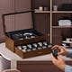 thumbnail image 5 of Caja de Almacenamiento de Relojes Joyas y Lentes, Doble Capa Joyero Multifuncional con Almohadillas Extraíbles para Relojes de Almacenamiento Adecuado para Pulseras,Collares y Anillo - Nogal, 5 of 8