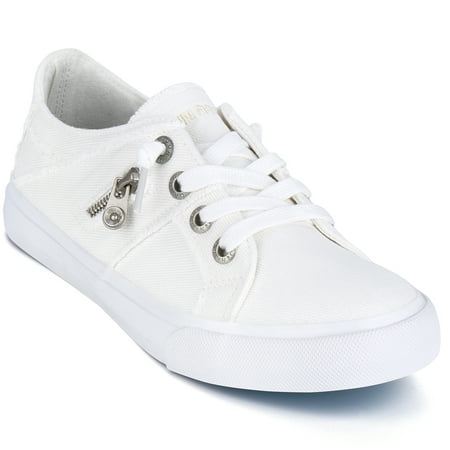 Women Sneakers Low Top Slip On Lace up Shoes Fashion Zipper Decor Canvas Flats Walking Running Shoes Fashion Play Sneakers