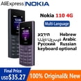 thumbnail image 2 of Teléfono Nokia 110 4G original versión 2023 con funciones, 1,8", doble SIM, Bluetooth 5.0, radio FM, batería de 1450 mAh, teléfono resistente con botones, 2 of 5