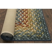 Maples Rugs Marion Bohemian Braided-Style Print Low Pile, Non-Slip, Pet-Friendly Indoor Rug, 5' x 7', Multi-Color