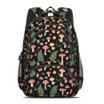 thumbnail image 2 of Mushroom and Butterfly Black Pattern Cute School Backpack Bag with Padded Back and Adjustable Shoulder Straps 16.9 X 12.6 X 5.9 Inches, 2 of 5