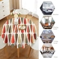 thumbnail image 4 of Modern Abstract Tablecloth, Retro Mid Century Drop Shapes Geometric Table Cover for Kitchen Daily Dinning Party Tabletop Decor, Red Orange Round(60x60in), 4 of 6