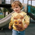 thumbnail image 5 of Garronmavis Highland Cow Girls Sweatshirts Loose Ruffle Sunflower Long Sleeve Girls Top 8T Lightweight Pullover Crewneck Long Sleeve Shirt Versatile Toddler Girl Clothes for Daily Life, 5 of 7