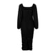 thumbnail image 5 of Vestido largo con encaje para mujer: cuello cuadrado, dobladillo con abertura, tejido de nailon, para dama de honor/casual, tallas S-XL, 5 of 8