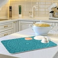 thumbnail image 6 of Super Absorbent Dish Drying Mat Microfiber Fast-Drying Dish Mat 16" x 18" Kitchen Dish Drying Pad Mandala Turquoise Teal Blue Green, 6 of 7