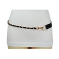 thumbnail image 6 of Women Black Elastic Band Belt Gold Metal Chain S M, 6 of 15