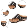 thumbnail image 5 of Rokment Women's Orthopedic Wedges Flip Flops Dress Sandals 2026 Summer Fashion Casual Comfortable Leather Platform Arch Support Walking Thongs Beach Slip on Slides Black Size 9, 5 of 7