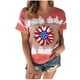 thumbnail image 2 of Fiudx Ofertas Relámpago Camiseta de Manga Corta con Cuello Redondo y Estampado Del Día de La Independencia para Mujer, 2 of 4
