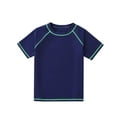 thumbnail image 1 of Chemise de Bain à Manches Courtes pour Garçons - Protection UV à Séchage Rapide, Tissu Polyester, Col Rond, Coutures Raglan, Convient pour 5-14 Ans, Activités Aquatiques, 1 of 6