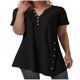 thumbnail image 2 of Fiudx Liquidación de Ahorros de Verano Camiseta de Manga Corta con Cuello En V y Botones para Mujer, 2 of 7