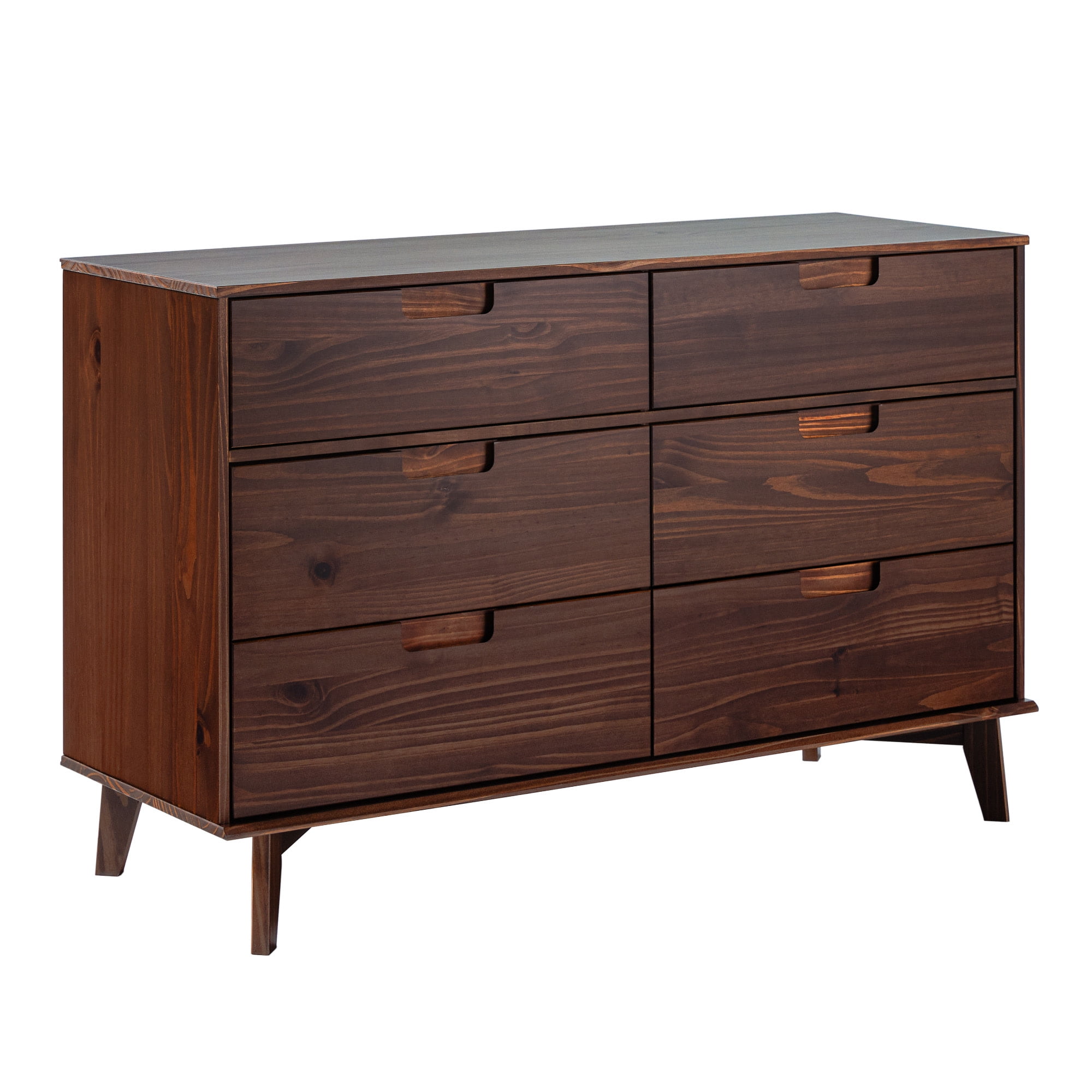 Walker Edison Sonoma 6-Drawer Solid Wood Dresser, Walnut