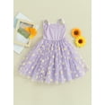 thumbnail image 3 of Bagilaanoe Toddler Baby Girl Summer Dress Daisy Print Ruffle Sleeveless A-line Princess Dresses 6M 9M 12M 18M 24M 3T 4T Kid Patchwork Tulle Skirt, 3 of 9