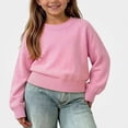 thumbnail image 3 of Afuyipoi Girls 100% Cotton Soft Pullover Sweater Crew Neck Long Sleeve Knit Top for Kids Size 0-9Y Comfort Daily Wear Pink Size 2T, 3 of 6