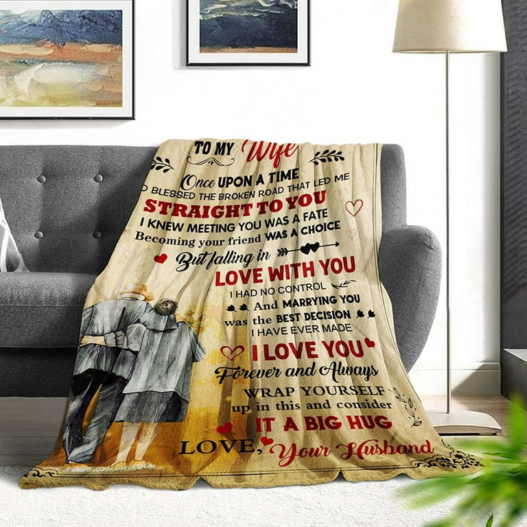 Wedding Anniversary Romantic Gift for Her Blanket, Mothers Day