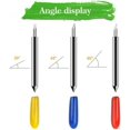 thumbnail image 3 of GFDYREE 30PCS Replacement Cutting Blades, 30° 45° 60° Lettering Cutting Replacement Blades, Tungsten Steel Vinyl Cutter Blades, Replacement Blades for Cutting Machines(Multi-Color), 3 of 7