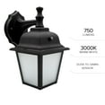 thumbnail image 6 of Maxxima LED Porch Lantern Outdoor Wall Light, Black w/ Frosted Glass, Photocell Sensor, 700 Lumens, 6 of 7
