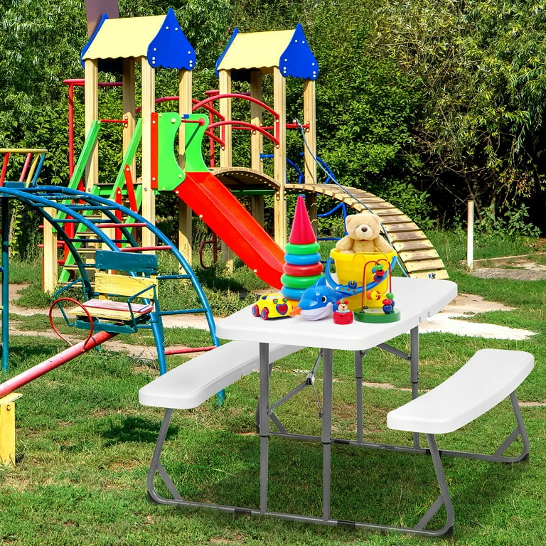 Kids plastic picnic bench deals