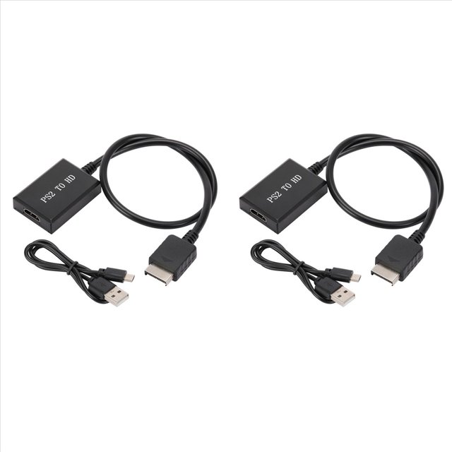 2X para PS2 A HD Audio Video Converter Adapter 1080P Soporte para PS1 / 2/3 Modos de VisualizacióN para HDTV PC Adaptador de Cable Full HD