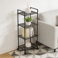 thumbnail image 3 of Black S Plastic Rolling Storage Cart Kitchen Rack Multi Layer Trolley 138X42X32Cm Black S, 3 of 7