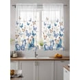 thumbnail image 2 of Blue Butterfly Farmhouse Curtains 45 Inch Length, Sheer Curtains for Bedroom Living Room Window Spring Pastoral Butterflies Rod Pocket Voile Drapes Kitchen Curtains Small Half Window 52"x45" 2 Panels, 2 of 6