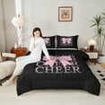 thumbnail image 4 of Manfei Kawaii Pink Bow 2pcs Bedding Comforter Set for Teens Children Girls,Bling Glitter Twin Comforter Sets,Girly Dreamy Dance Breathable Bedding Set,Luxury Bedroom Decor,Reversible, 4 of 8