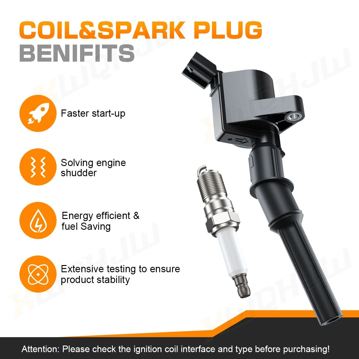 8 Pack Ignition Coils and 8 Spark Plugs Kit for Ford F150 1997-2010 V8 5.4L