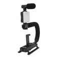 thumbnail image 1 of Camera Stabilizer Handle, Sponge Nonslip Handle Phone Camera Stabilizer U Shaped Handheld ABS Metal With LED Fill Light For Action Camera, 1 of 8