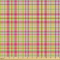 thumbnail image 2 of Ambesonne Fashion Fabric by the Yard Upholstery, Rectangle Square PlaidArt, 2 Yards, Hot Pink Sand Brown, 2 of 5