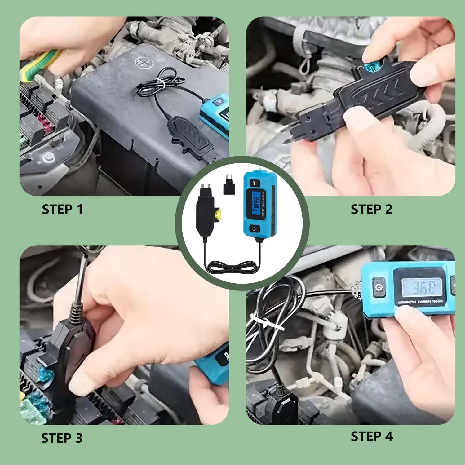 Automotive Circuit Fault Probe Tester, 2026 Upgrade Car Circuit Tester with LED Display & Front Light, 2-in-1 Relay Fuse Blade Checker & Wire Tracer for Vehicle Diagnostics